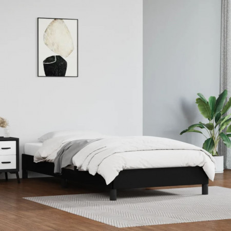Cadru de pat, negru, 100x200 cm, piele ecologică - Img 1
