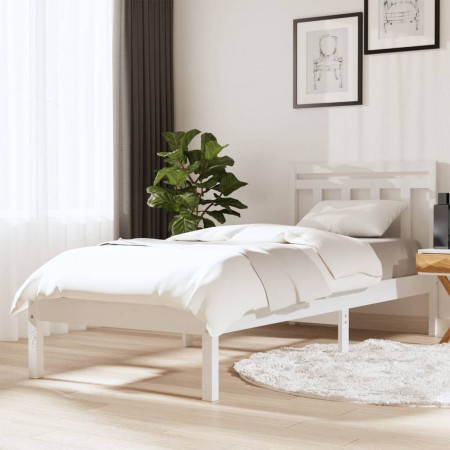 Cadru de pat pentru o persoană 3FT, alb, 90x190 cm, lemn masiv