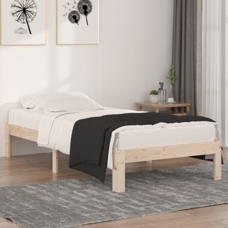 Cadru de pat single, 90x190 cm, lemn masiv