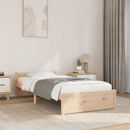 Cadru de pat single, 90x190 cm, lemn masiv