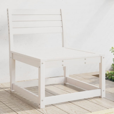 Canapea de grădină, alb, lemn masiv de pin - Img 1