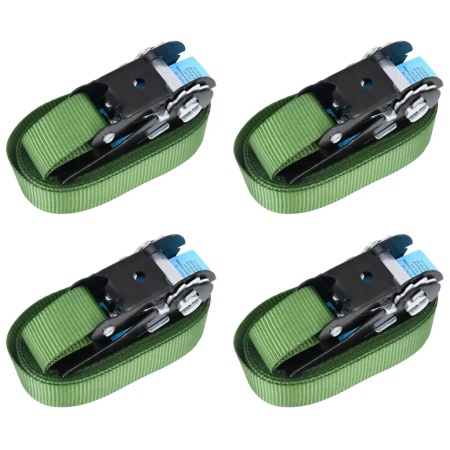 Chingi de fixare cu clichet, 4 buc., verde, 6 m, 800 daN