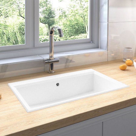 Chiuveta de Bucătărie Alb 790x500x193 mm Granit