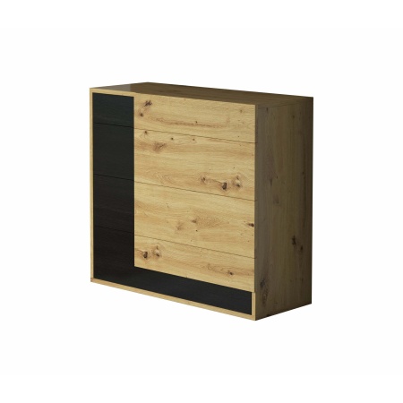 Comoda bali 4s, culoare sonoma/negru, 100 cm