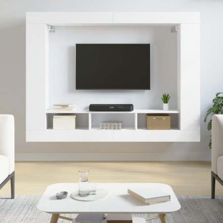 Comodă TV, alb, 152x22x113 cm, lemn prelucrat