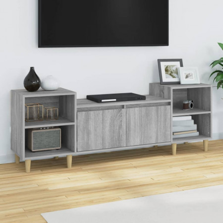 Comodă TV, gri sonoma, 160x35x55 cm, lemn prelucrat