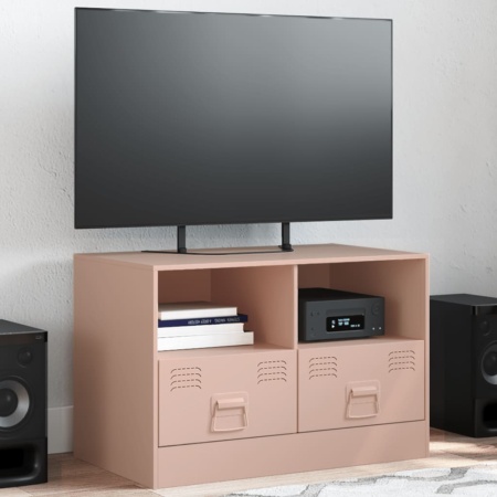 Comodă TV, roz, 67x39x44 cm, oțel