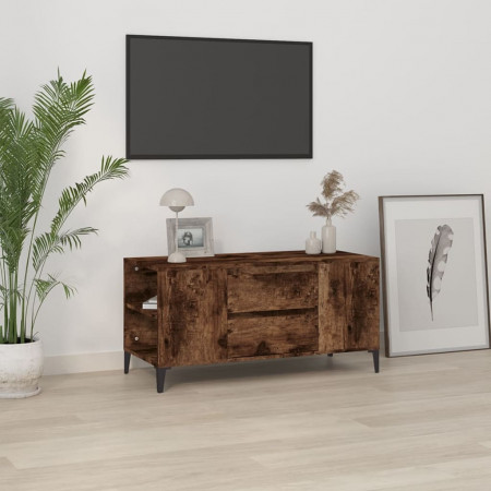 Comodă TV, stejar fumuriu, 102x44,5x50 cm, lemn prelucrat