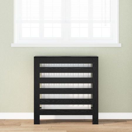 Copertă radiator stejar negru 78x20x82 cm lemn prelucrat