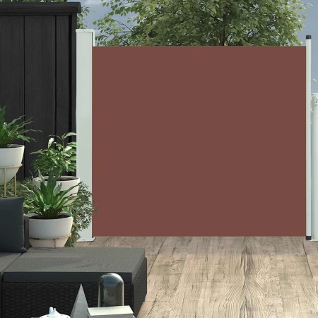 Copertină laterală retractabilă de terasă, maro, 100 x 300 cm