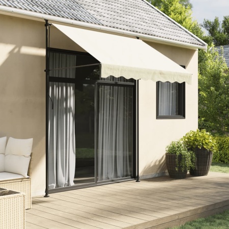 Copertină retractabilă, crem, 200x150 cm, țesătură și oțel