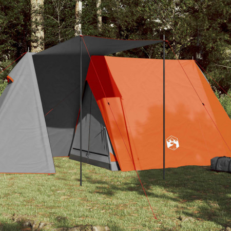 Cort camping 3 persoane gri/portocaliu 465x220x170cm tafta 185T - Img 1