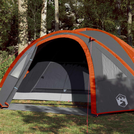 Cort camping 4 persoane gri/portocaliu 300x250x132cm tafta 185T - Img 1