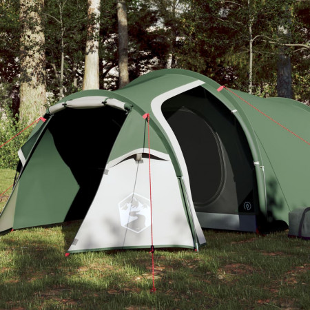 Cort de camping 3 persoane, verde, 370x185x116 cm, tafta 185T - Img 1