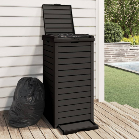 Coș de gunoi de exterior, negru, 41x41x86 cm, polipropilenă