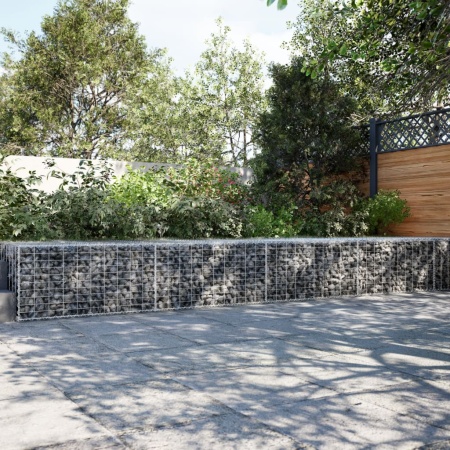 Coș gabion cu capac, 400x100x50 cm, fier galvanizat