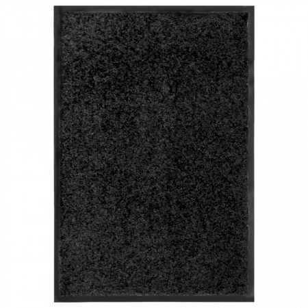 Covoraș de ușă lavabil, negru, 40 x 60 cm - Img 1