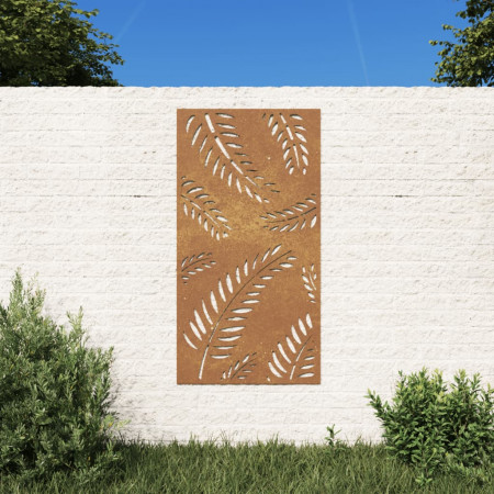 Decorație perete de grădină 105x55 cm design frunze oțel Corten