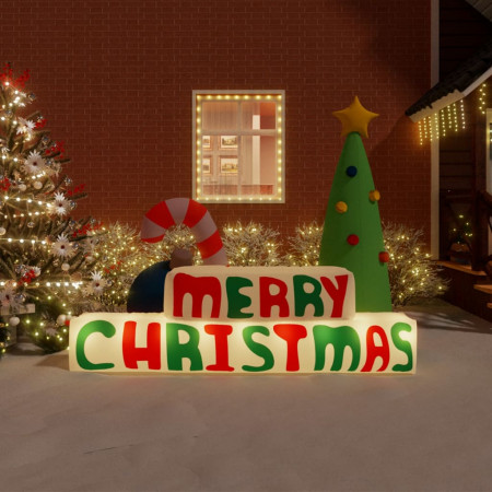 Decorațiune "Merry Christmas" gonflabilă, cu LED-uri, 197 cm