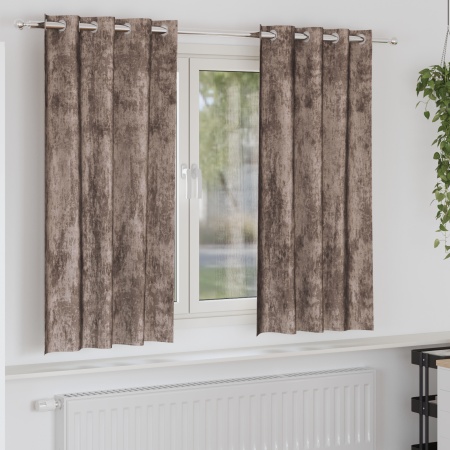 Draperii cu inele Cappuccino Poliester 140 x 175 cm