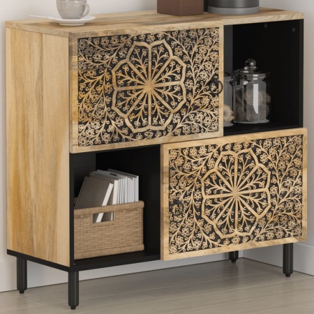 Dulap lateral, 80x33x75 cm, lemn masiv de mango