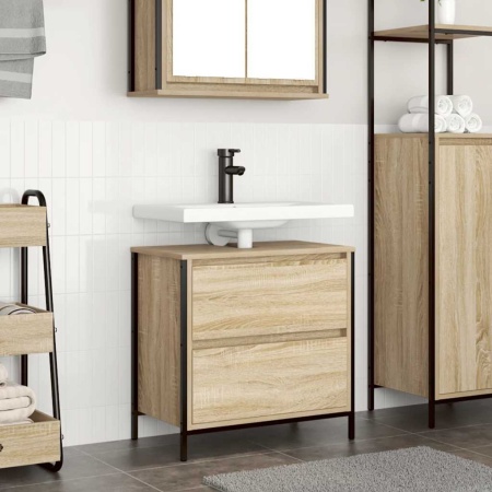 Dulap pentru baie cu sertare Stejar Sonoma 60x34,5x60 cm