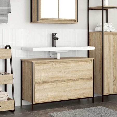 Dulap pentru baie cu sertare Stejar Sonoma 90x34,5x60 cm