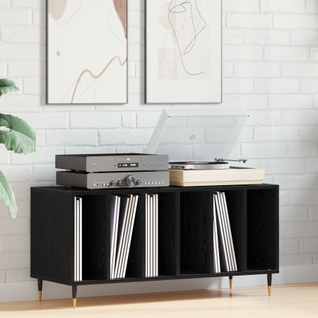 Dulap pentru discuri, stejar negru 100x38x48 cm lemn prelucrat