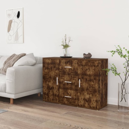 Dulap, stejar fumuriu, 91x29,5x65 cm, lemn compozit