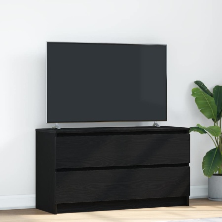 Dulap TV, negru, 100x35x54 cm, lemn prelucrat
