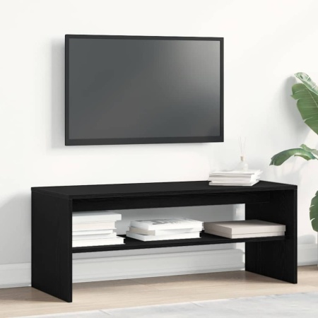 Dulap TV Stejar Negru 100x40x40 cm Lemn prelucrat