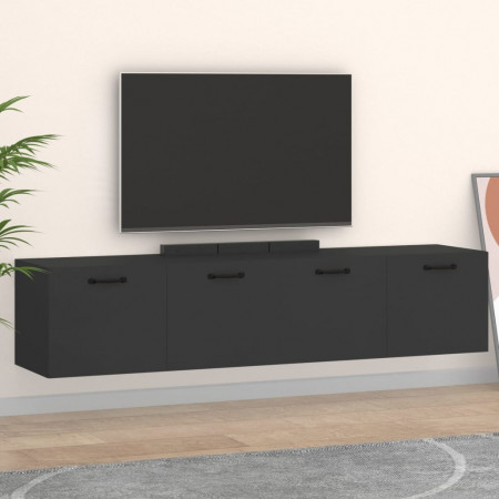 Dulapuri TV de perete, 2 buc. negru 60x36,5x35 cm lemn compozit