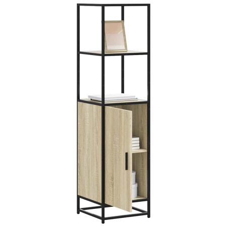 Dulapuru Stejar Sonoma 35,5x35x139 cm lemn și metal prelucrat