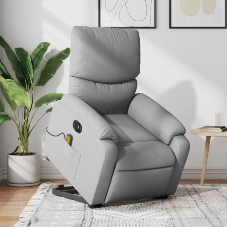 Fotoliu electric masaj rabatabil cu ridicare, gri închis textil