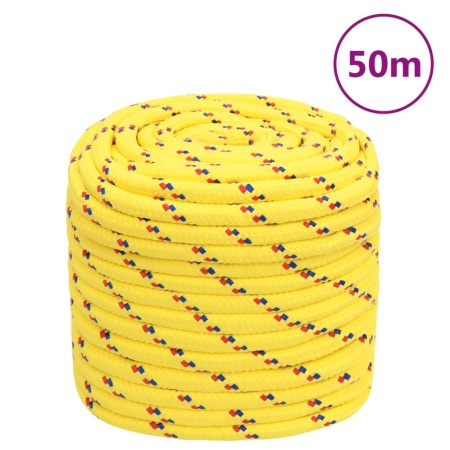 Frânghie de barcă, galben, 18 mm, 50 m, polipropilenă