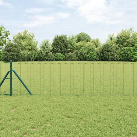Gard Euro Set de 2 Verde Oțel Vopsit Electrostatic 10 x 0.8 m