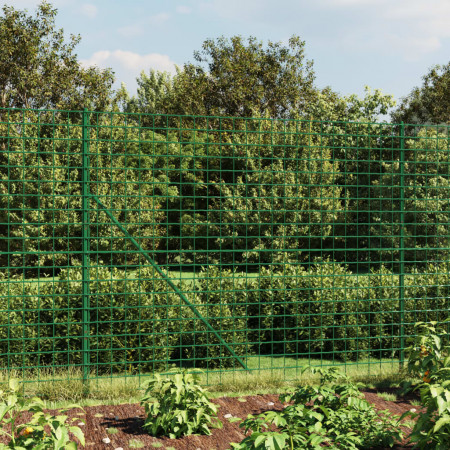 Gard plasă de sârmă cu bordură, verde, 1,4x25 m
