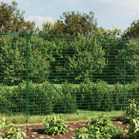 Gard plasă de sârmă cu țăruși de fixare, verde, 2x10 m - Img 1