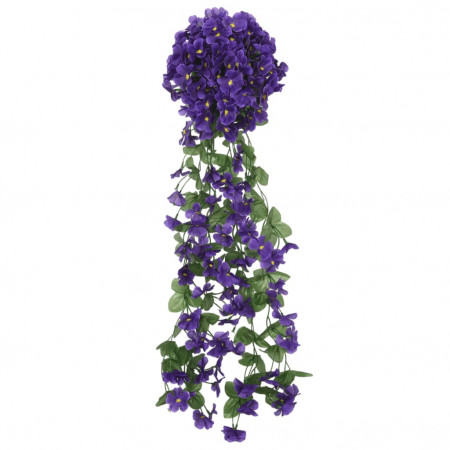 Ghirlande de flori artificiale, 3 buc., violet închis, 85 cm