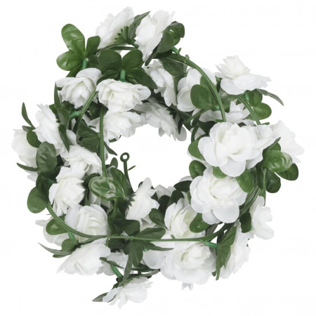 Ghirlande de flori artificiale, 6 buc., alb, 240 cm