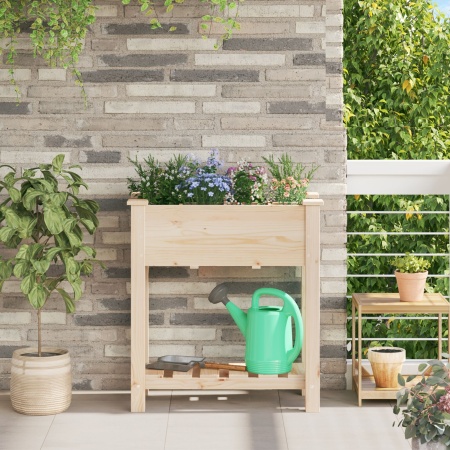 Ghiveci de grădină cu grile 71x37x76 cm din lemn masiv de pin