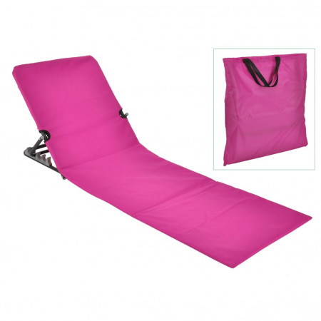 HI Scaun pliabil saltea de plajă, roz, PVC