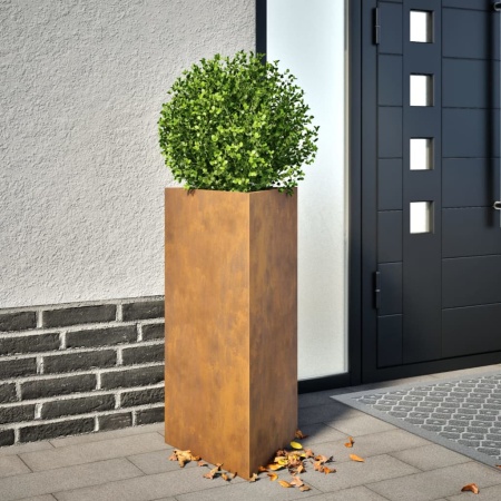 Jardiniere grădină, 2 buc. 40x34,5x70 cm oțel corten triunghi