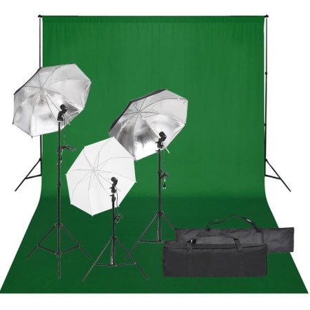 Kit studio foto cu set de lumină și fundal