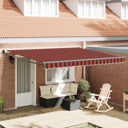 Markiză retractabilă automată portocalie și maro 350x250 cm