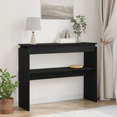 Masă de consolă Negru Stejar 80x30x102 cm Lemn