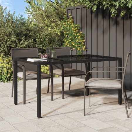 Masă de Dining Neagră 150x90x75 cm Poliratan