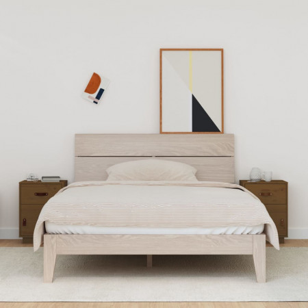 Noptiere, 2 buc, maro miere, 40x34x55 cm, lemn masiv de pin