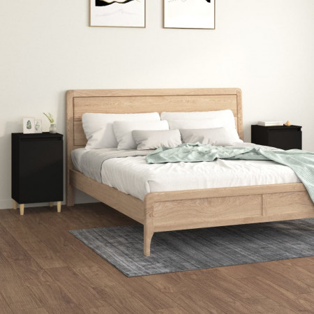 Noptiere, 2 buc, negru, 40x35x70 cm, lemn prelucrat