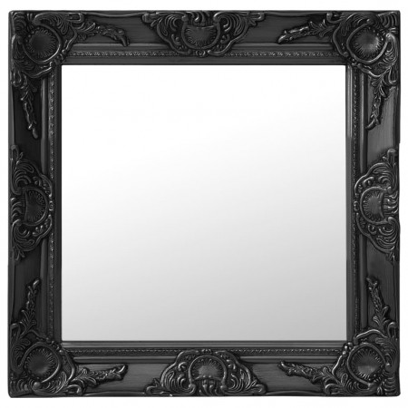 Oglindă de perete în stil baroc, negru, 50 x 50 cm - Img 1